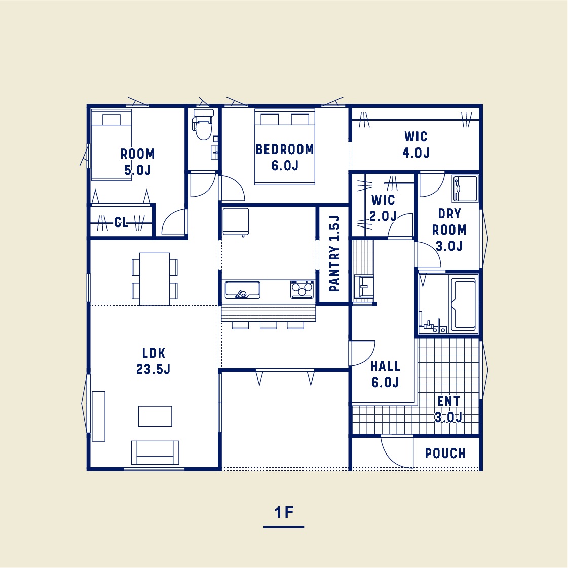 ダルトンホーム平屋プランの間取り図