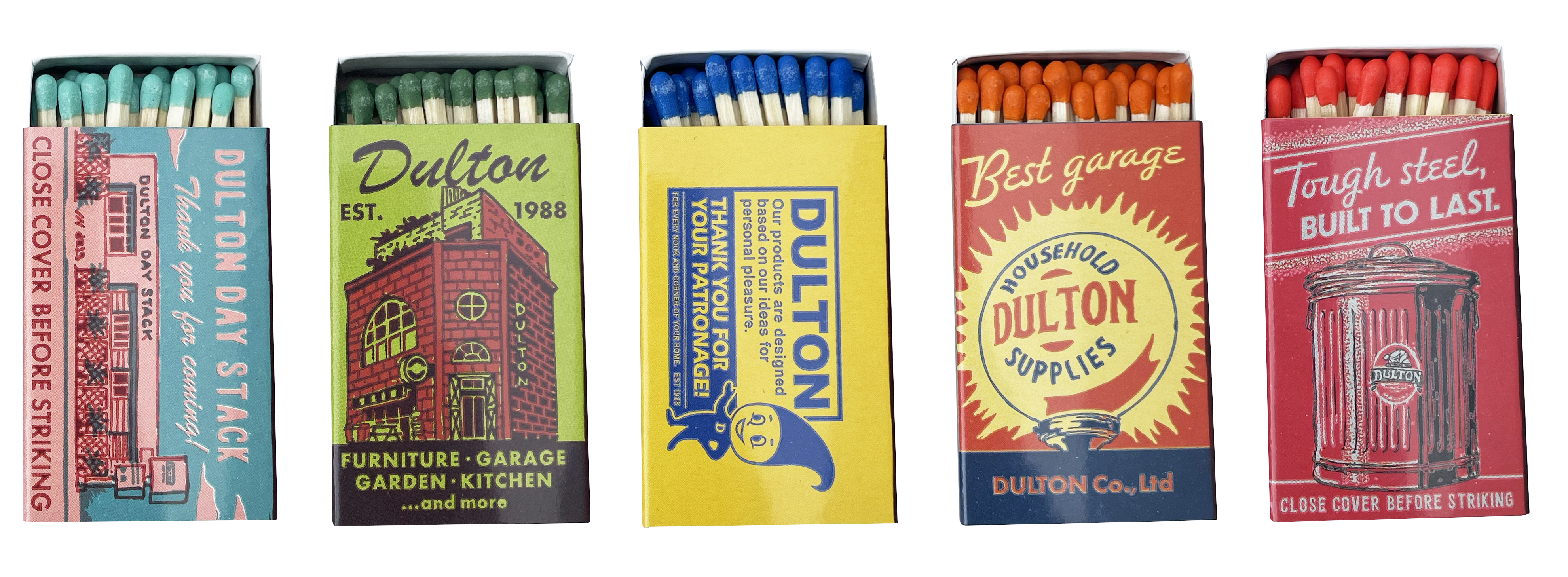 ダルトンオリジナルデザインのマッチ箱5種類の画像
